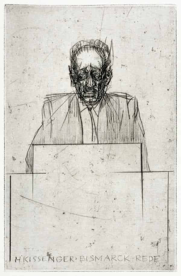 H. Kissinger Bismarck-Rede, 1998, Kaltnadel, 24.2 × 15.5 cm