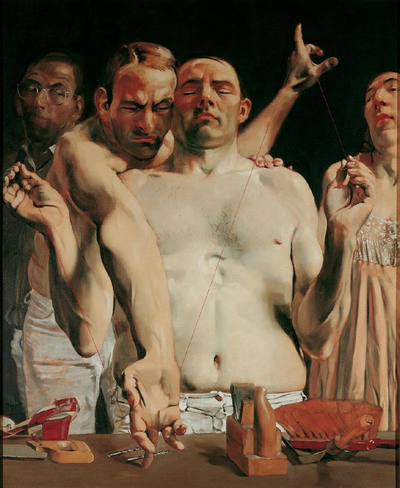 Johannes Grützke, Himmel und Hölle,1980, Öl auf Leinwand, 165 × 135 cm, Privatsammlung