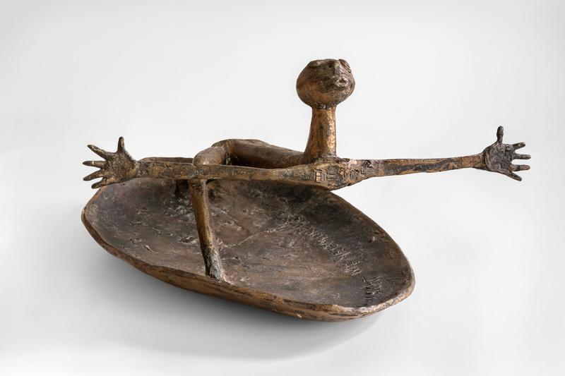 Mann im Boot, 1977, Bronze, H&ouml;he 175 cm, Skulpturengarten Heinrich Kirchner, Erlangen