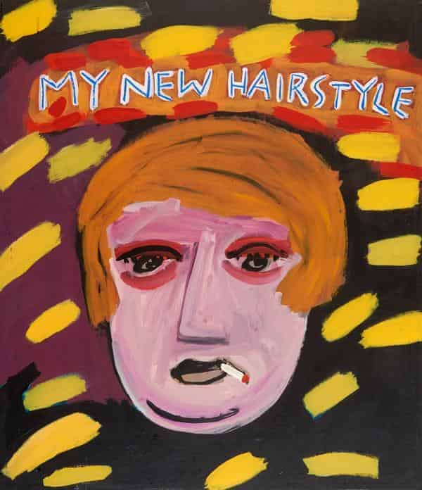 Kevin Coyne, My New Hairstyle, Acryl auf Hartfaserplatte, 70 x 60 cm, 1992