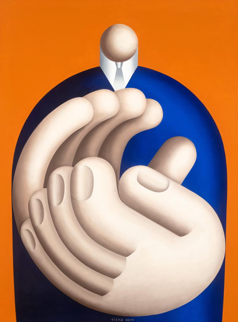 Hans Ticha Klatscher, 1982/90, Öl auf Leinwand, 120 x 90 cm, Foto Christoph Petras, Privatbesitz