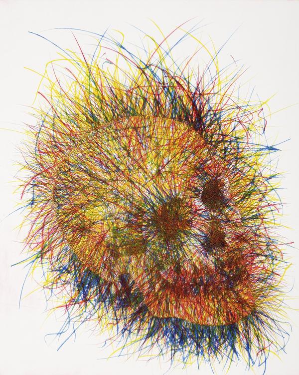 Patrick Fauck (*1970) Leipzig/Sachsen Gelb, Rot, Blau, Tod Kaltnadel auf Piacryl, 3 Platten,  59 × 47,5 cm, Zerkall-Bütten