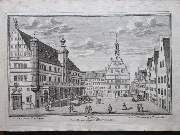Ein Stich des Marktplatzes aus der Rothenburger von Winterbach Chronik (1905, Seite 56)