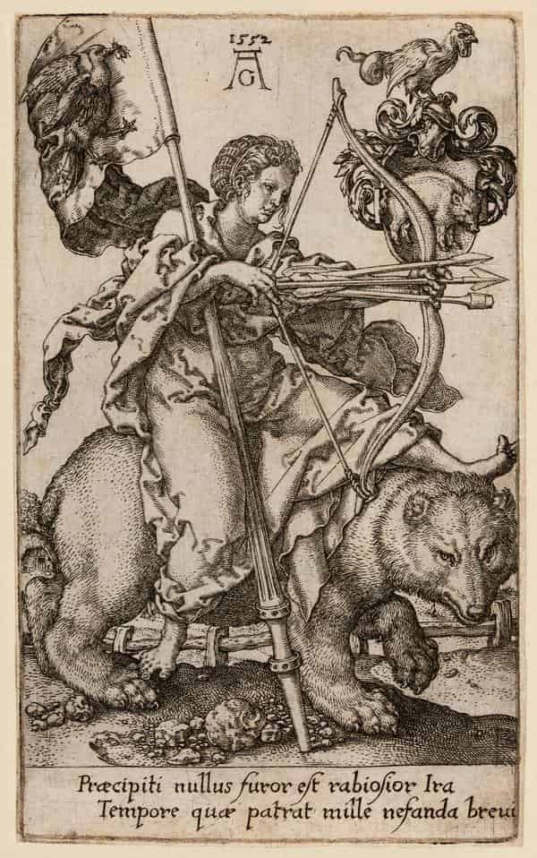 Heinrich Aldegrever, Der Zorn, aus: Die Laster, 1552. 