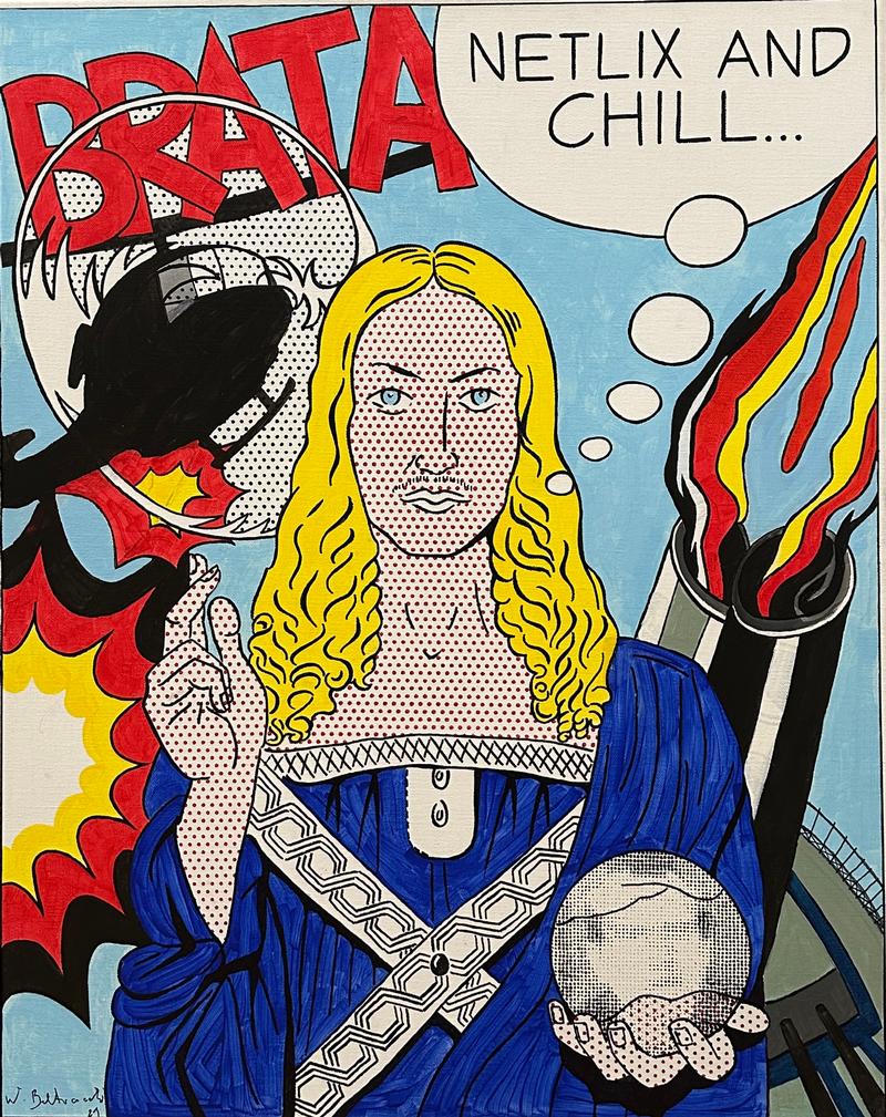 Wolfgang Beltracchi: Salvator Mundi (Acryl und Tinte auf Leinwand)