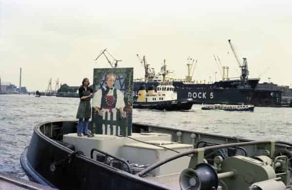 Reinhard Voigt, Genferin am Hamburger Hafen, 1972, zu sehen im  Neuen Museum Nürnberg