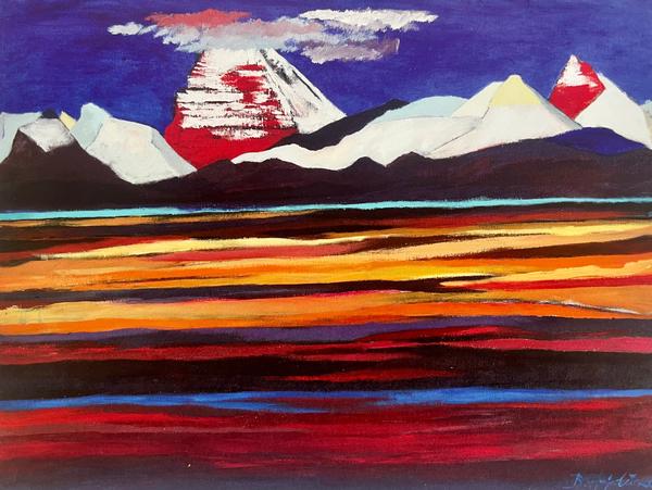Kailash "heiliger Berg der Tibeter" - Öl/Acryl