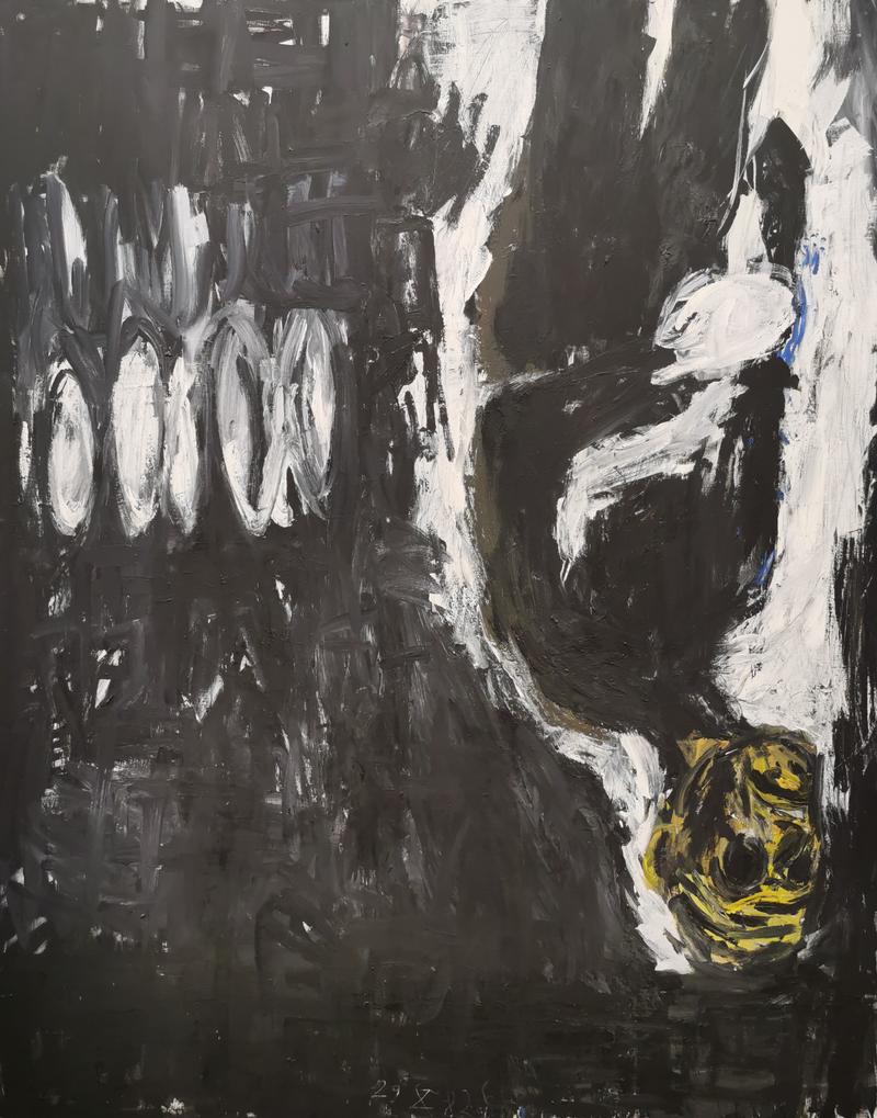 Georg Baselitz: Maler mit Fäustling, 1982, Öl auf Leinwand