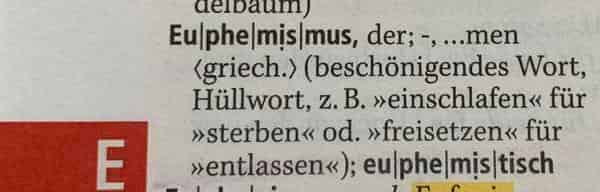 Begriffsdefinition „Euphemismus“