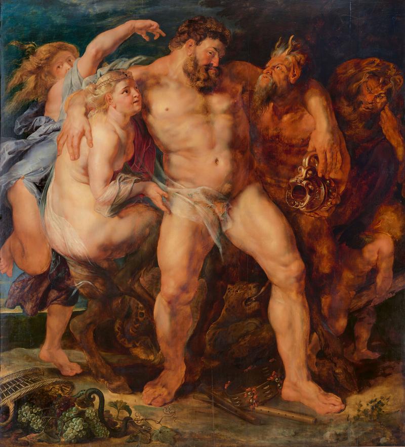Peter Paul Rubens, Der trunkene Herkules, von einem Satyr-Paar gef&uuml;hrt, um 1613/14