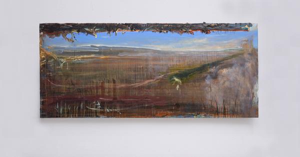 Johannes Felder: STROM, 80x185cm, Öl auf Leinwand, 2024