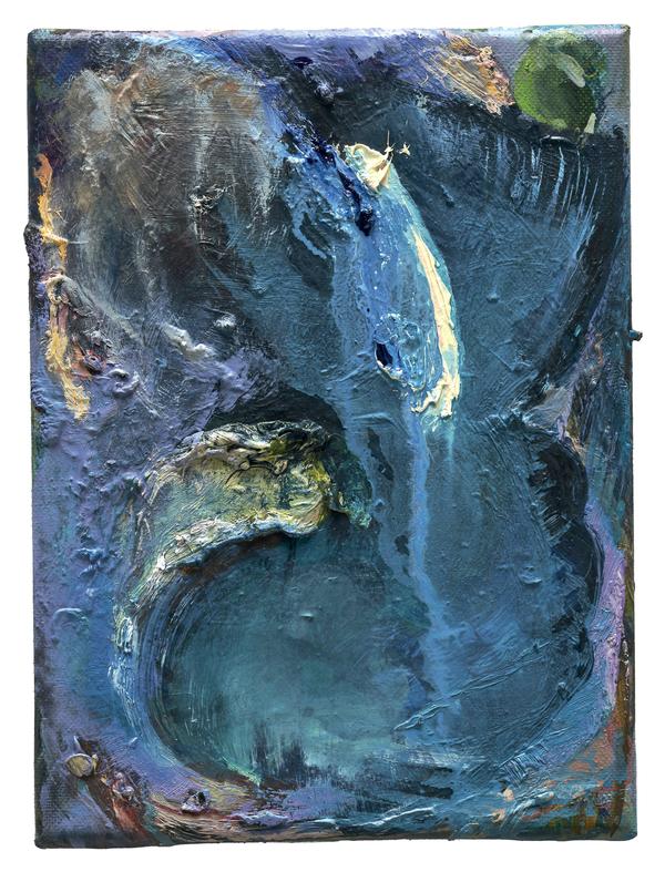 Johannes Felder: Strom, Öl auf Leinwand, 24x18cm, 2024