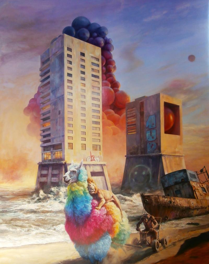 Jonathan Ouisse, 1UP, Acryl auf Leinwand, 2025, 105x85cm