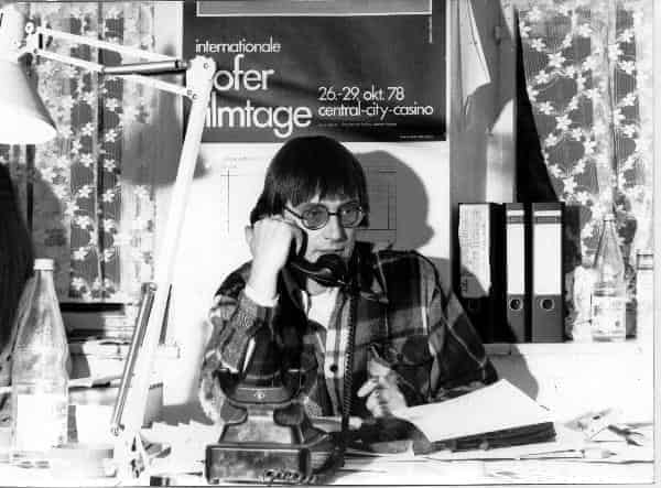 Heinz Badewitz im Filmtage-Büro, 1978