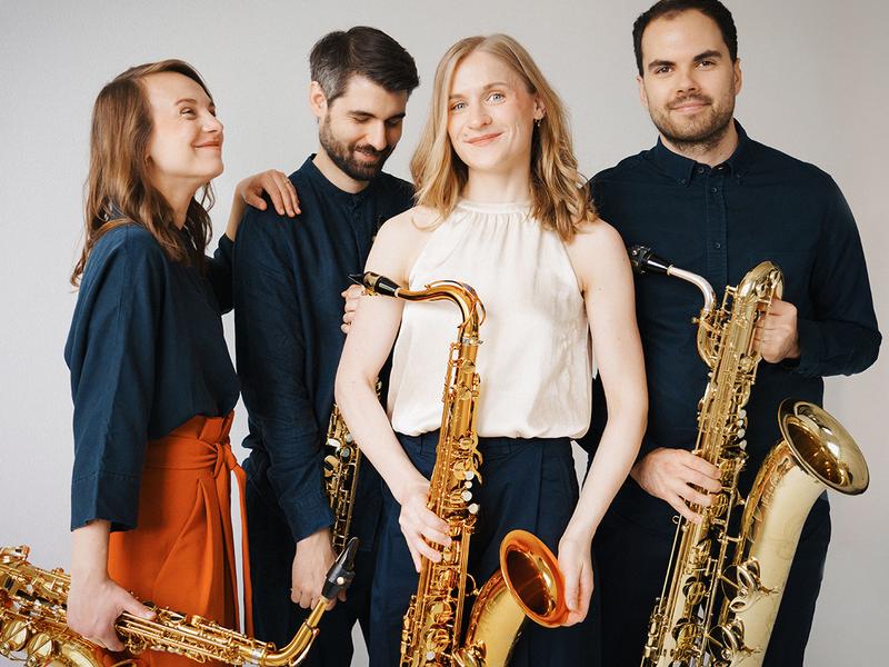 Das Arcis Saxophon Quartet ist im Schüttbau zu Besuch