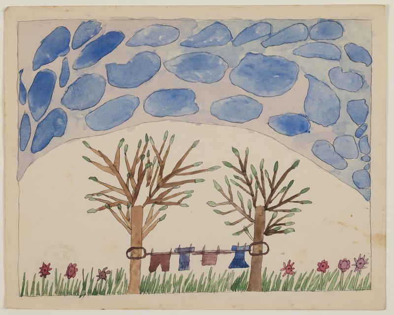 Kinderzeichnung, Schulmuseum N&uuml;rnberg, Sammlung Wilhelm Daiber, 1920er Jahre