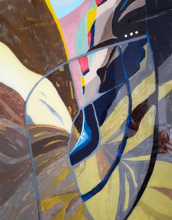 Hans-Dieter Jandt, Abstrakte Formation, Acryl hinter Glas