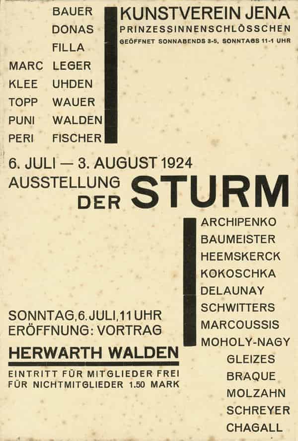 Walter Dexel, Der Sturm, Ausstellungskarte 1924, Kunstsammlung Jena