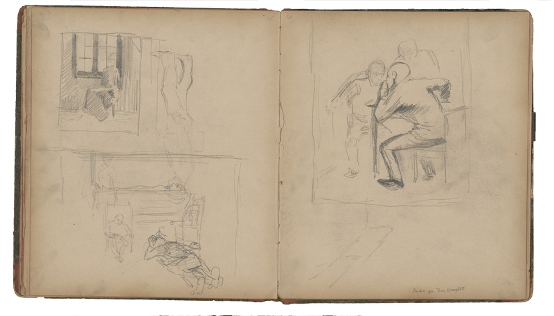 Lovis Corinth, Skizzenbuch VI, um 1884, Kunstforum Ostdeutsche Galerie / Leihgabe der Bundesrepublik Deutschland, Inv. Nr. 19087