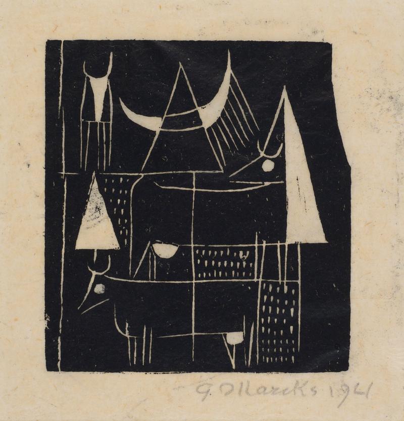 Gerhard Marcks, Kühe, 1920, Holzschnitt, Schenkung HHW