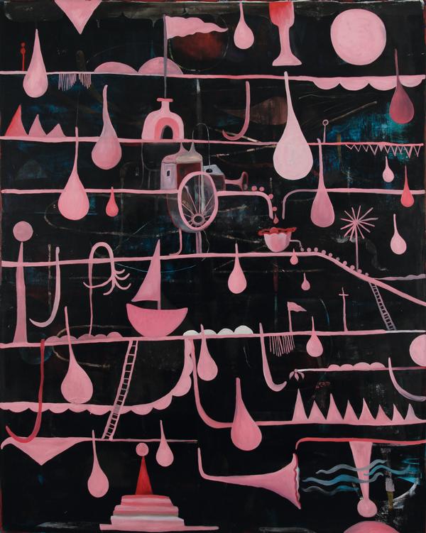 Monika Michalko, Mein, Dein Regentag II, 2014, Öl auf Leinwand, 150 x120 cm 