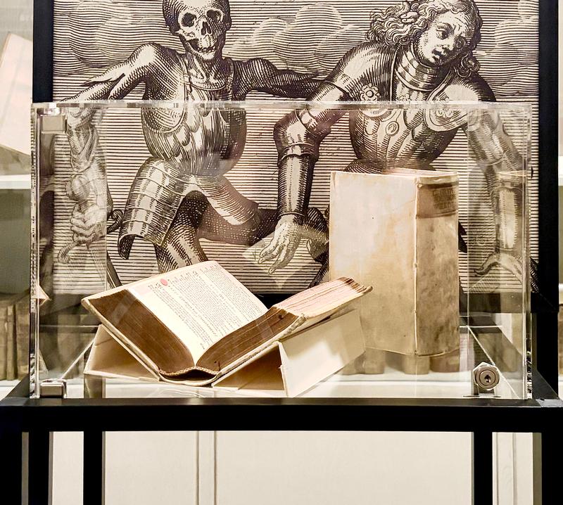 Einblick ins Ausstellungsabteil „Krieg“