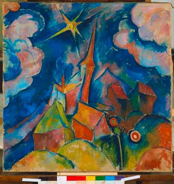 Ophey, Walter, Kirche mit Sonne, 1920-1923
