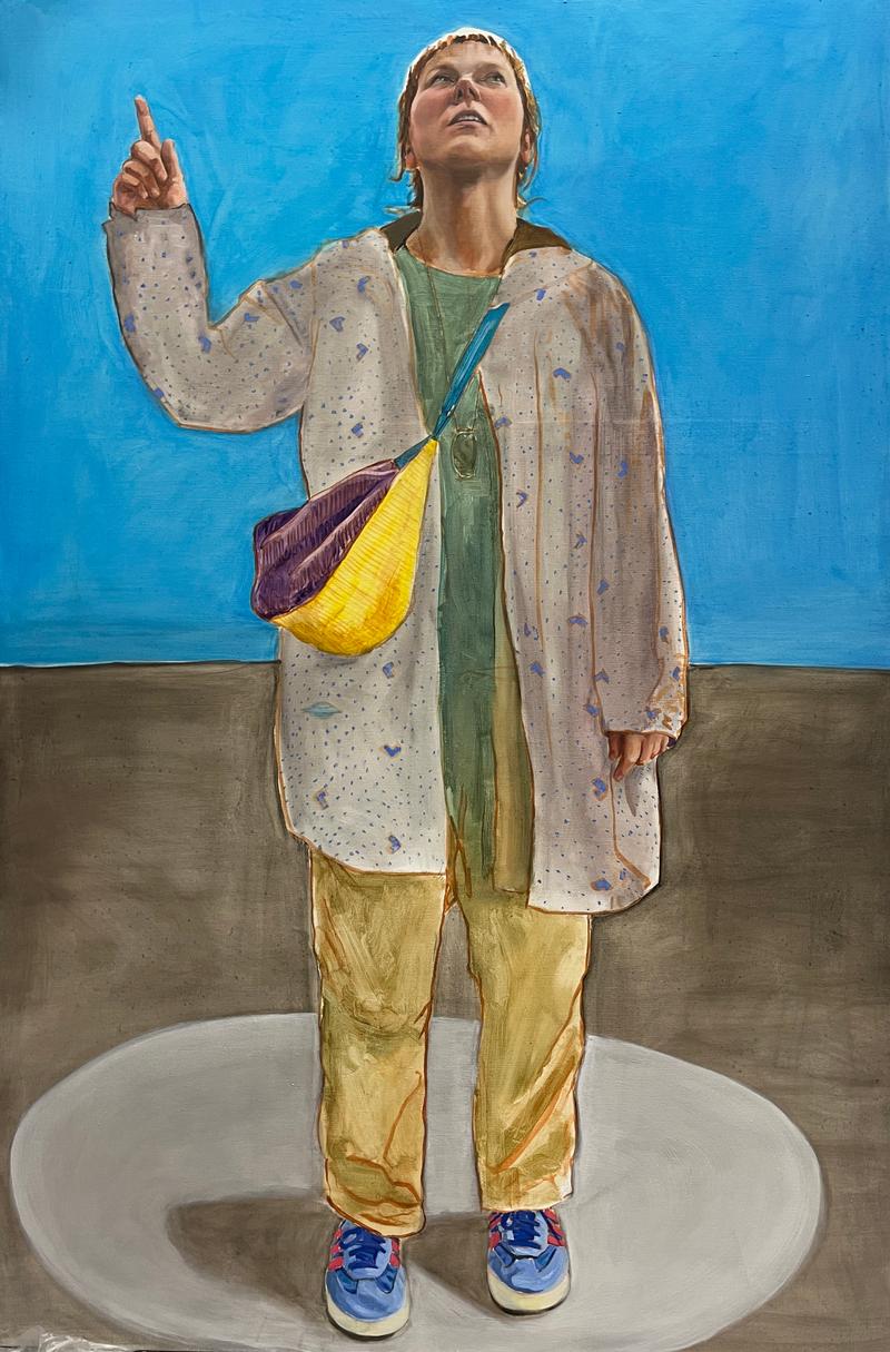 Olaf Prusik-Lutz: Im Kreis, 2025, Öl auf Leinwand, 240x160 cm
