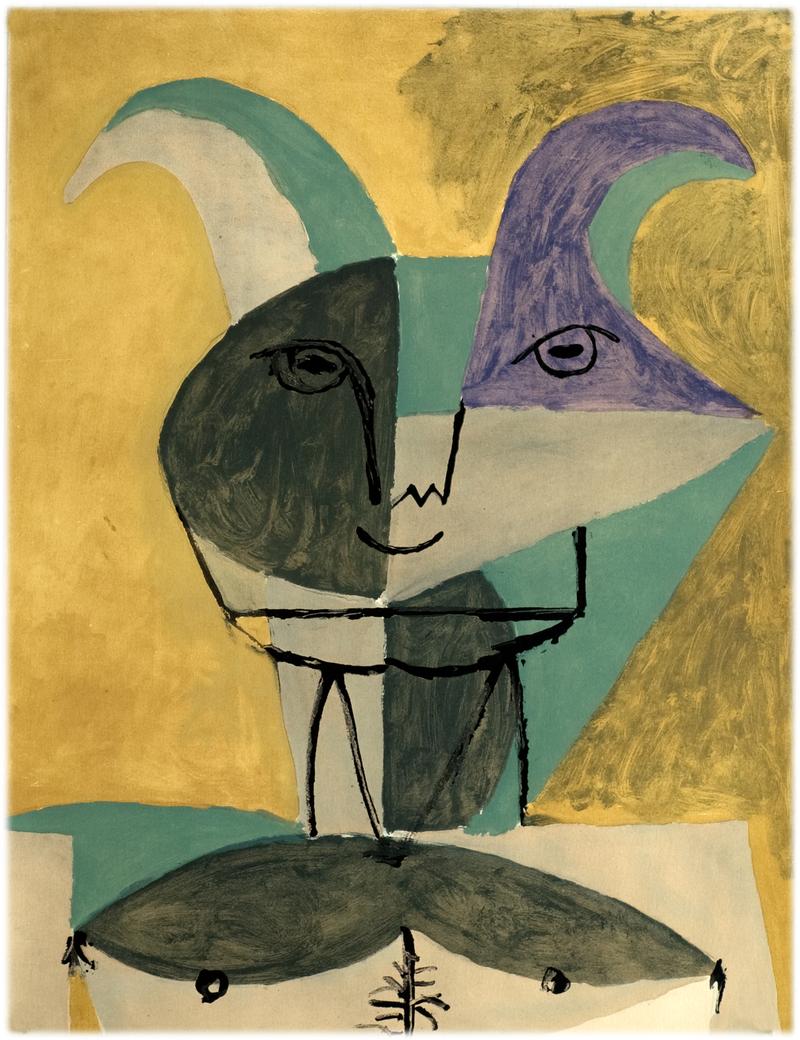 Pablo Picasso, Tete de Faun Gris, 1946, Farblithographie