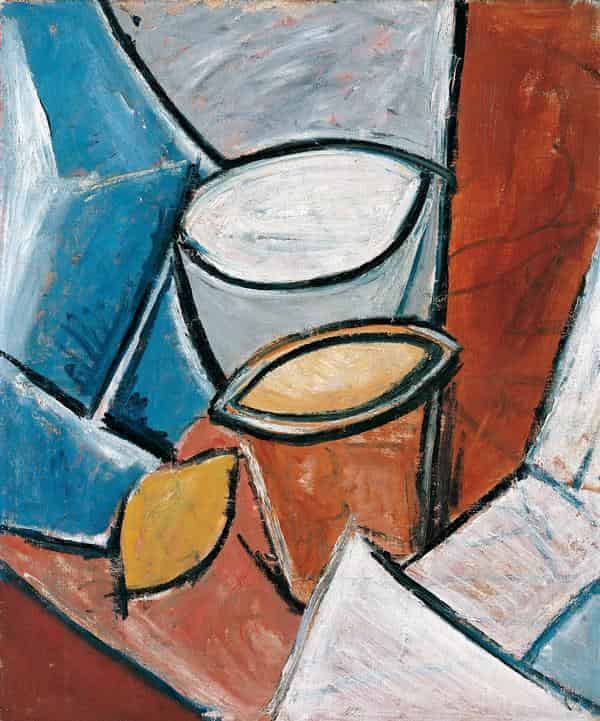 Pablo Picasso: Töpfe und Zitrone, 1907, Öl auf Leinwand