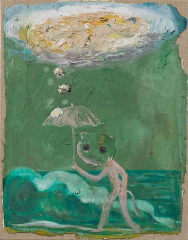 Nicole Eisenman, "Cat Walking Under a Disambiguous Trash Cloud", 2017