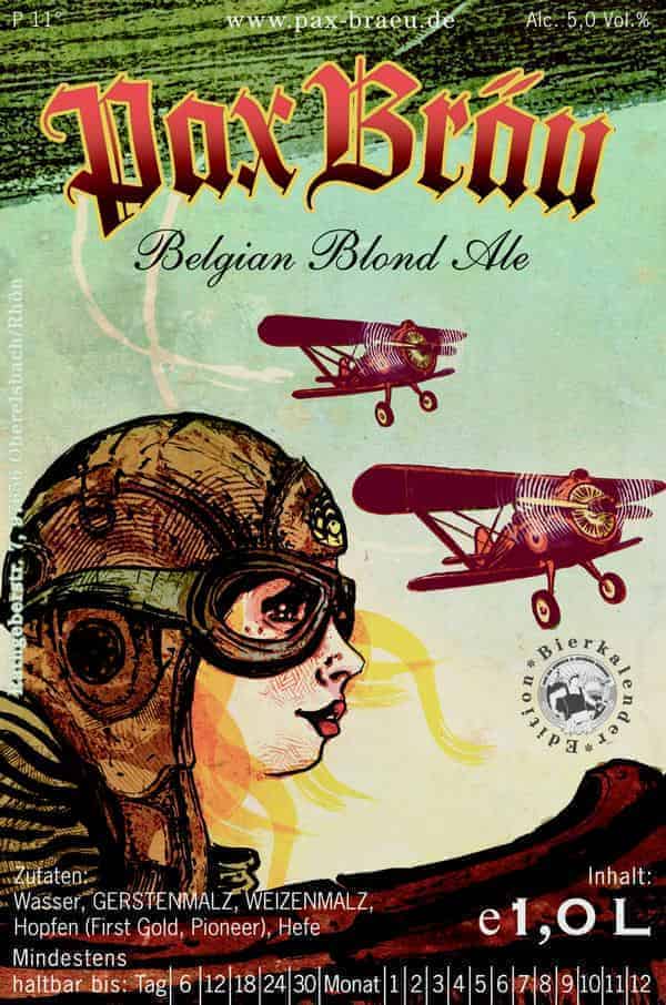 Etikett Pax-Bräu "Belgium Blonde"