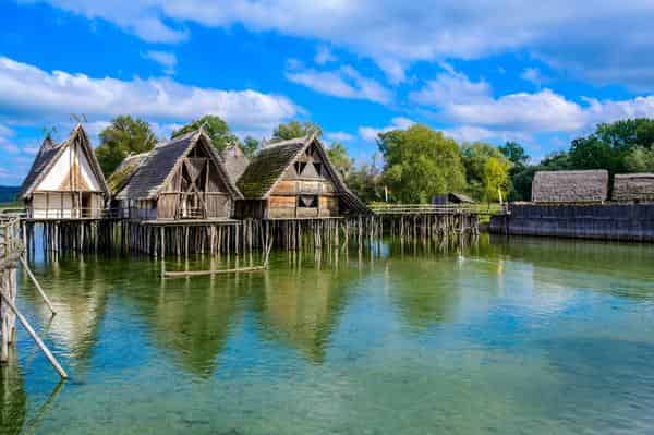 Pfahlbausiedlung in Unteruhldingen, Bodensee 
