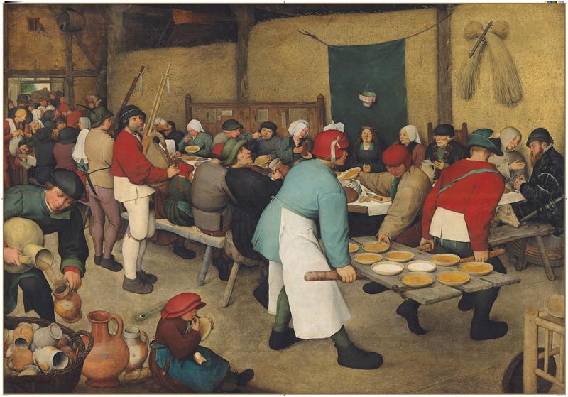 Pieter Bruegel d. Ä., Die Bauernhochzeit, um 1568 (Quelle: Töpfereimuseum Raeren) Pieter Bruegel d. Ä., Die Bauernhochzeit, um 1568
