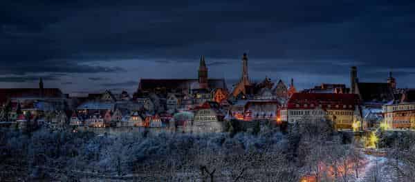 Rothenburg o.d. Tauber- Panorama bei Nacht 