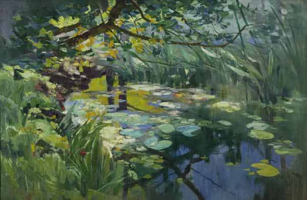 Karl Hagemeister: Teich in der Mark, 1902, Öl auf Leinwand, 154,5 x 236,5 cm, Bröhan-Museum, Berlin 
