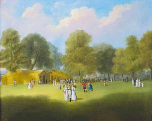 Katharina Geiger: Schweinfurter Vogelschuss, nach 1804, Öl auf Leinwand, 60 x 75 cm, Kulturforum der Stadt Schweinfurt 