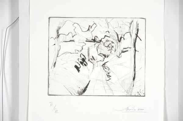 Hans Scheib: Hohlweg, 2000, Kaltnadel, 19,7 x 24,5 cm