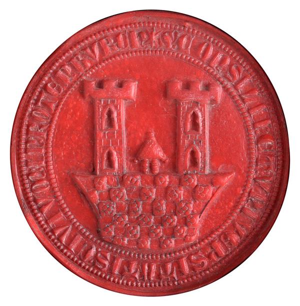 Das Stadtsiegel der freien Reichsstadt Rothenburg ob der Tauber, 14. Jahrdhundert