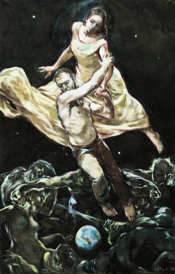 Martin Stommel: Volo Dantesco, Öl auf Leinwand, 250x160cm, 2014
