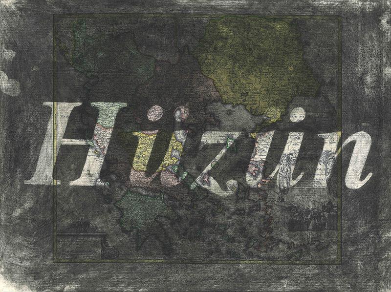 Matthias Ströckel, Hüzün (Traces of Vanishing), 2026, Kohle auf gedruckter Landkarte, 29,5 x 39,5 cm