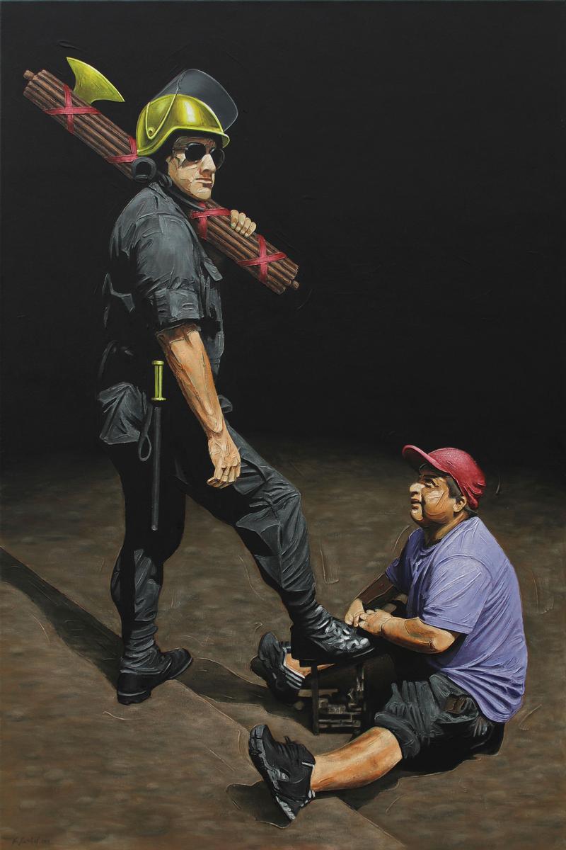 Thomas Michel: König der Narren, Öl auf Leinwand, 2018