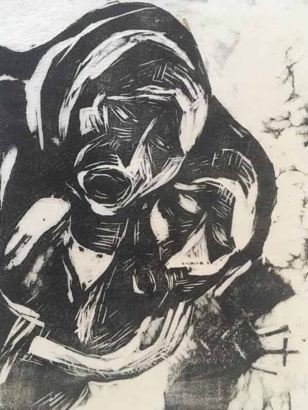 Pietá, Holzschnitt, 1920