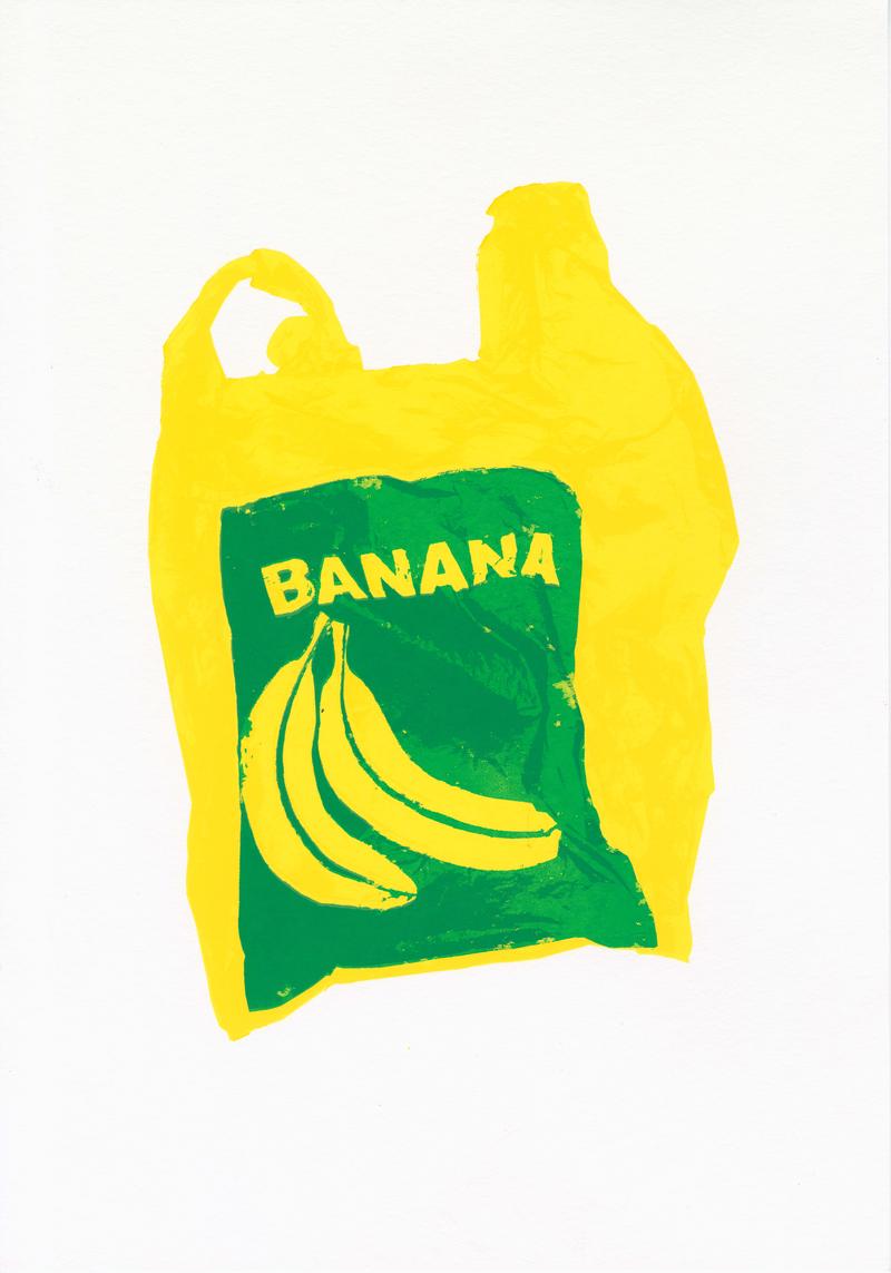 Banana Bag, 2022 Siebdruck auf Hahnemühle, 300g, 42 x 29,7 cm
