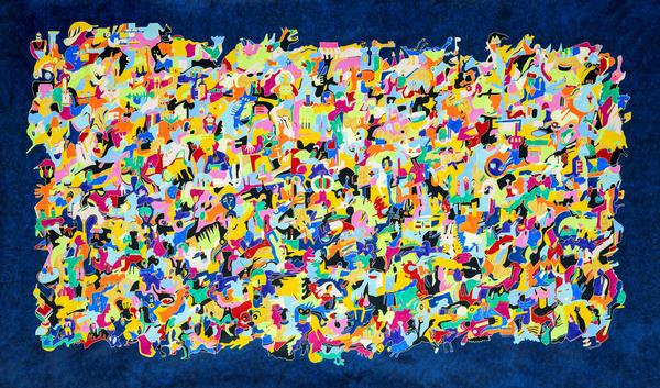 Ute Hermann-Venus, Sommer (für Canan & HP), 2023, Acryl auf Leinwand, 200 x 300 cm