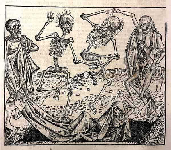 Ausschnitt aus Schedels Weltchronik (Totentanz)