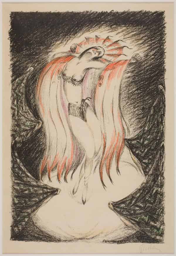 Emil Pirchan, Josephslegende, 1922, Blatt 3 von 10 kolorierten Lithographien, LETTER-Stiftung Köln