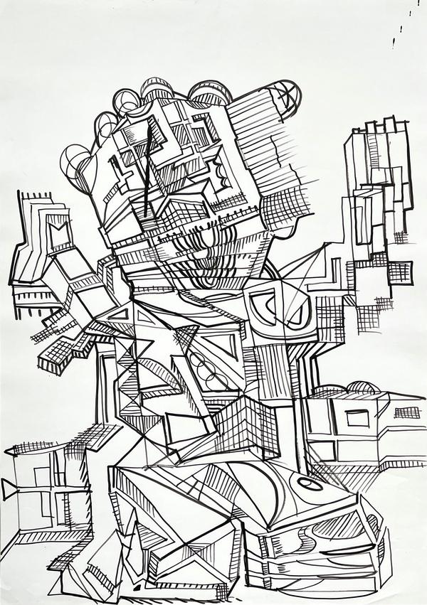Dashdemed Sampil, Ohne Titel 2018 65 x 46 cm Tusche auf Papier 