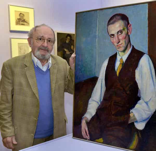 Bernd Nürmberger mit einem Ölgemälde von Hans Barthelmeß (Ernst Buschor, um 1913)