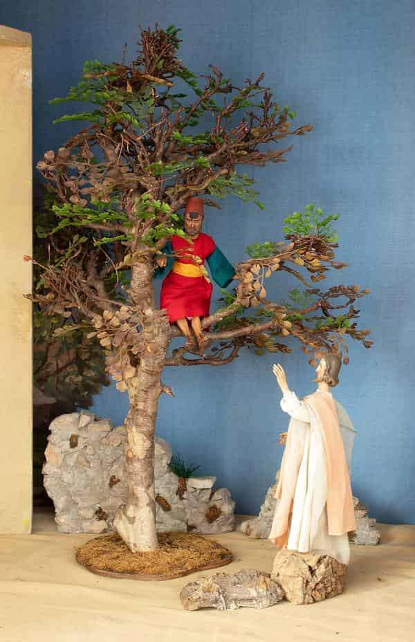 Max Huscher, Jesus und der Zöllner Zachäus, Jahreskrippe im Priesterseminar Bamberg
